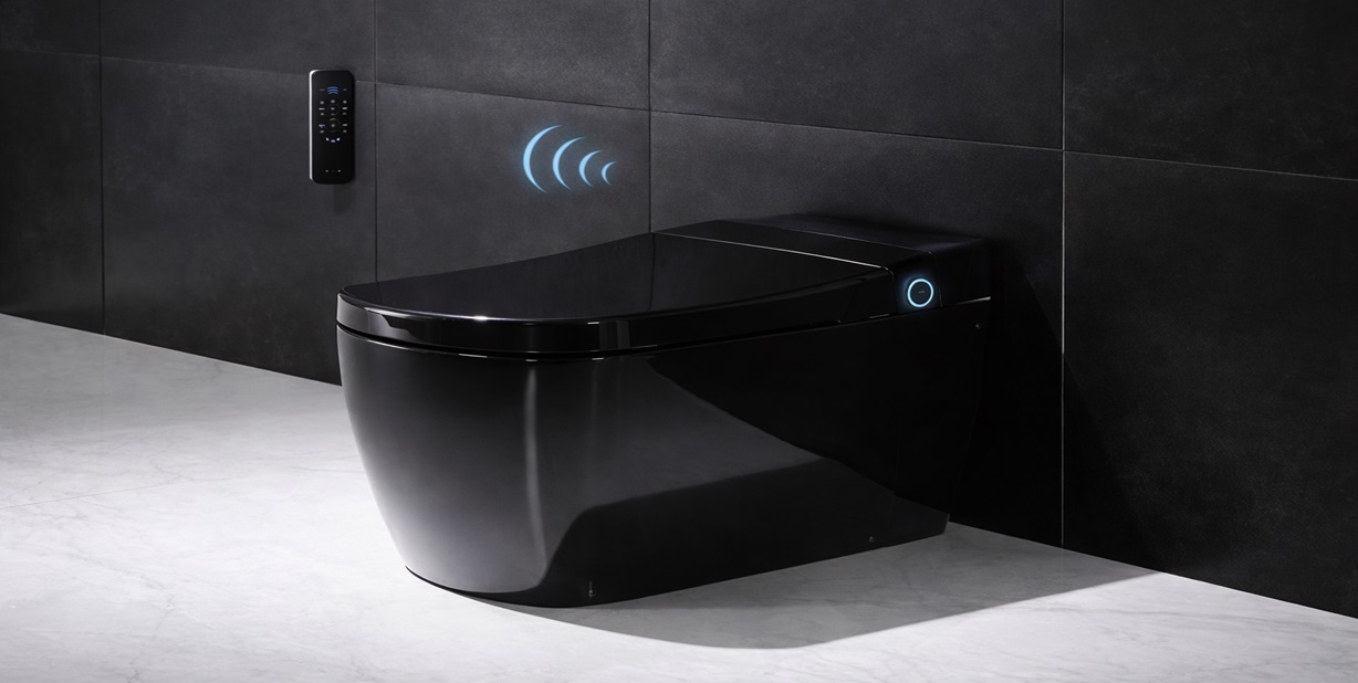 Fontana Grosseto Black Finish Voice Controlled Smart Toilet FS2375 intelligent WC